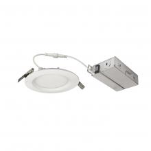  NEFLINTW-R4MPW - 4" FLIN Round Wafer LED Downlight with Selectable CCT, 950lm / 10.5W, Matte Powder White Finish