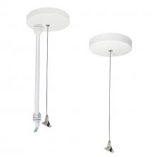 Nora NLUD-PCCW/6W - 8' Pendant Power & Aircraft Mounting Kit for NLUD Series, White Finish, wired for EM