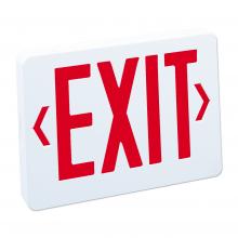  NX-503-LED/R - Thermoplastic LED Exit Sign, Battery Backup, Red Letters / White Housing, AC