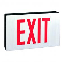  NX-606-LED/R/2F - Die-Cast LED Exit Sign w/ Battery Backup, Double-Faced Aluminum w/ 6" Red Letters in Black