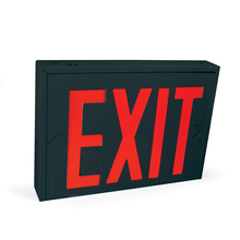  NX-550-LEDU/RB - Steel Body NYC Approved Exit Signs, 8" Red Letters / Black Housing, Battery Backup, 1F/2F