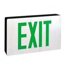  NX-616-LED/G/2F - Die-Cast LED Self-Diagnostic Exit Sign w/ Battery Backup, Double-Faced Aluminum w/ Green Letters in