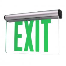  NX-812-LEDGCA - Surface Adjustable LED Edge-Lit Exit Sign, Battery Backup, 6" Green Letters, Single Face / Clear