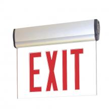  NX-812-LEDRCA - Surface Adjustable LED Edge-Lit Exit Sign, Battery Backup, 6" Red Letters, Single Face / Clear
