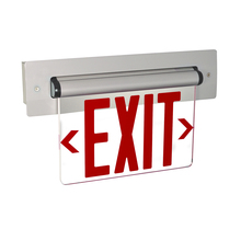 NX-814-LEDRCA - Recessed Adjustable LED Edge-Lit Exit Sign, 2 Circuit, 6" Red Letters, Single Face / Clear