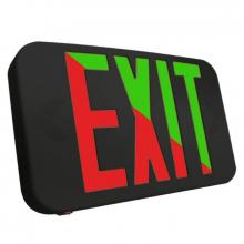  XTU-RG-EM-BK - COMPACT MODERN UNIV. EXIT SIGN BI-COLOR RED/GRN, DEFAULT TO RED, 120/277V, BLACK