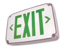 XT-WP-1GG-EM - WET LOCATION LED EXIT SIGN SINGLE FACE, GREEN LETTERS, GRAY PANEL