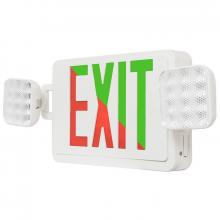  XTU-CL-RG-EM-RC - COMBO EMERGENCY LIGHT EXIT SIGN BI-COLOR RED/GRN, DEFAULT TO RED, 120/277V - RECMOTE CAP. 2 HEADS