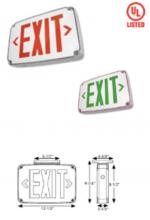  XT-WP-2GG-EM - WET LOCATION LED EXIT DOUBLE FACE, GREEN LETTERS, GRAY PANEL