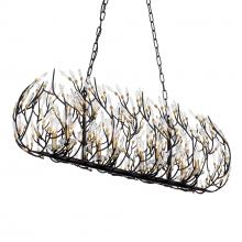  271N08MBFG - Bask 8-Lt Crystal Linear Pendant - Matte Black/French Gold