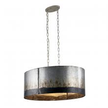  323N06OG - Cannery 6-Lt Oval/Linear Pendant - Ombre Galvanized