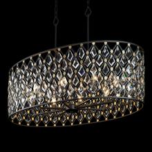  345N08CBHG - Windsor 8-Lt Crystal Oval Linear Pendant - Carbon/Havana Gold