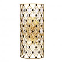  345W02FGMB - Windsor 2-Lt Crystal Sconce - French Gold/Matte Black