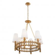  360C06FG - Nevis 6-Lt Chandelier - French Gold