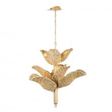 Varaluz 901C09FGN - Banana Leaf 9-Lt Chandelier - French Gold/Natural Seagrass