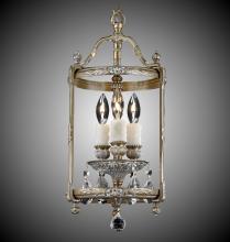  LT2208-A-01G-PI - 3 Light 8 inch Lantern with Clear Curved glass & Crystal