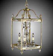  LT2413-A-01G-PI - 4 Light 13 inch Square Lantern with Crystal and Glass