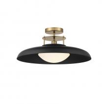  6-1685-1-143 - Gavin 1-Light Ceiling Light in Matte Black with Warm Brass Accents