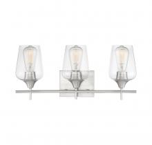  8-4030-3-SN - Octave 3-Light Bathroom Vanity Light in Satin Nickel