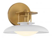  9-1686-1-142 - Gavin 1-Light Wall Sconce in White with Warm Brass Accents