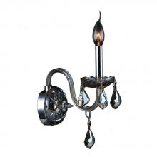  W23101C4-GT - Provence 1-Light Chrome Finish and Golden Teak Crystal Candle Wall Sconce Light 4 in. W x 15 in. H S