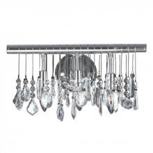  W23110C16 - Nadia 3-Light Chrome Finish and Clear Crystal Vanity Linear Wall Sconce Light 16 in. W x 10 in. H