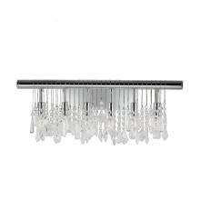  W23110C24 - Nadia 6-Light Chrome Finish and Clear Crystal Vanity Linear Wall Sconce Light 24 in. W x 10 in. H