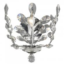  W23152C12 - Aspen 1-Light Chrome Finish and Clear Crystal Floral Wall Sconce Light 12 in. W x 13 in. H Medium