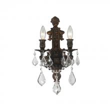  W23315F12 - Versailles 2-Light dark Bronze Finish Crystal Wall Sconce Light 12 in. W x 13 in. H Medium