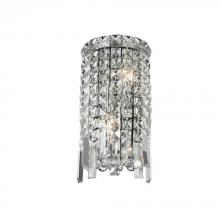  W23610C6 - Cascade 2-Light Chrome Finish Crystal Rounded Wall Sconce Light 6 in. W x 13 in. H ADA