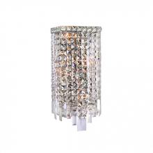  W23622C8 - Cascade 4-Light Chrome Finish Crystal Rectangular Wall Sconce Light  8 in. W x 18 in. H ADA