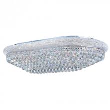  W33007C48 - Empire 28-Light Chrome Finish and Clear Crystal Flush Mount Ceiling Light 48 in. L x 28 in. W x 12 i