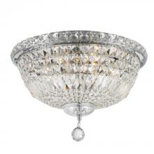  W33008C16 - Empire 6-Light Chrome Finish and Clear Crystal Flush Mount Ceiling Light 16 in. Dia x 10 in. H Round