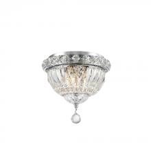  W33008C8 - Empire 3-Light Chrome Finish and Clear Crystal Flush Mount Ceiling Light 8 in. Dia x 8 in. H Round S