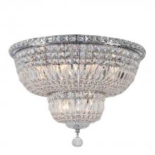  W33010C20 - Empire 10-Light Chrome Finish and Clear Crystal Flush Mount Ceiling Light 20 in. Dia x 16 in. H Roun