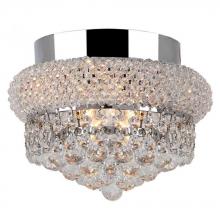  W33011C8 - Empire 3-Light Chrome Finish and Clear Crystal Flush Mount Ceiling Light 8 in. Dia x 6 in. H Small