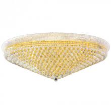  W33011G48 - Empire 33-Light Gold Finish and Clear Crystal Flush Mount Ceiling Light 48 in. Dia x 16 in. H Extra