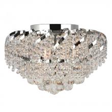  W33017C16 - Empire 6-Light Chrome Finish and Clear Crystal Flush Mount Ceiling Light 16 in. Dia x 9 in. H Round