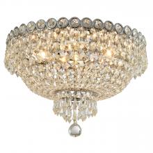  W33020C18 - Empire Collection 4 Light Chrome Finish and Clear Crystal Flush Mount Ceiling Light 18" d x 10&#