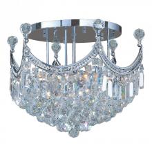  W33021C20 - Empire 9-Light Chrome Finish and Clear Crystal Flush Mount Ceiling Light 20 in. Dia x 16 in. H Round