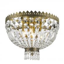  W33085B16 - Metropolitan 4-Light Antique Bronze Finish Crystal Flush Mount Ceiling Light 16 in. Dia x 12 in. H R