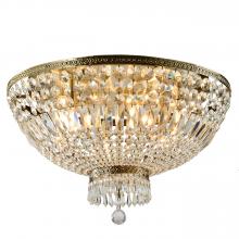  W33088B24 - Metropolitan 9-Light Antique Bronze Finish Crystal Flush Mount Ceiling Light 24 in. Dia x 15 in. H R