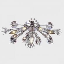  W33111C20 - Starburst 10-Light Chrome Finish Crystal Sputnik Flush Mount Ceiling Light 20 in. Dia x 8 in. H Larg