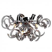  W33112C22 - Medusa 12-Light Chrome Finish Crystal Ribbon Flush Mount Ceiling Light 22 in. Dia x 15 in. H Large