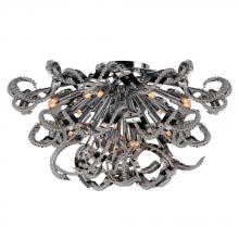  W33112C26 - Medusa 19-Light Chrome Finish Crystal Ribbon Flush Mount Ceiling Light 26 in. Dia x 15 in. H Extra L