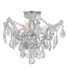  W33116C16-CL - Maria Theresa 3-Light Chrome Finish and Clear Crystal Semi-Flush Mount Ceiling Light 16 in. Dia x 14