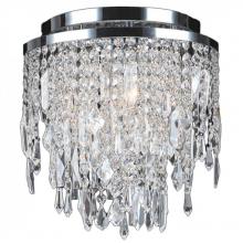  W33125C12 - Tempest 4-Light Chrome Finish Crystal Flush Mount Ceiling Light 12 in. Dia x 13 in. H Small