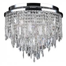  W33125C16 - Tempest 5-Light Chrome Finish Crystal Flush Mount Ceiling Light 16 in. Dia x 15 in. H Medium