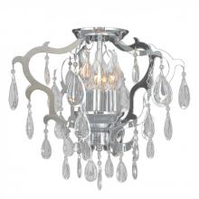  W33130C16 - Henna 6-Light Chrome Finish Crystal Flush Mount Ceiling Light 16 in. Dia x 14 in. H Medium