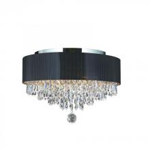  W33137C16 - Gatsby 4-Light Chrome Finish Crystal Flush Mount with Black Acrylic drum Shade 16 in. Dia x 10 in. H